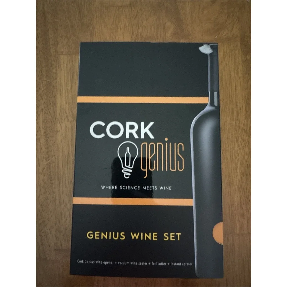 Cork Genius Wine Opener Set (4-piece) Cutter, Opener, Aerator, Sealer